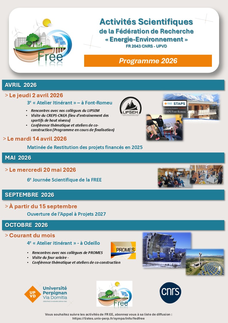 programme des activités FREE pour 2026